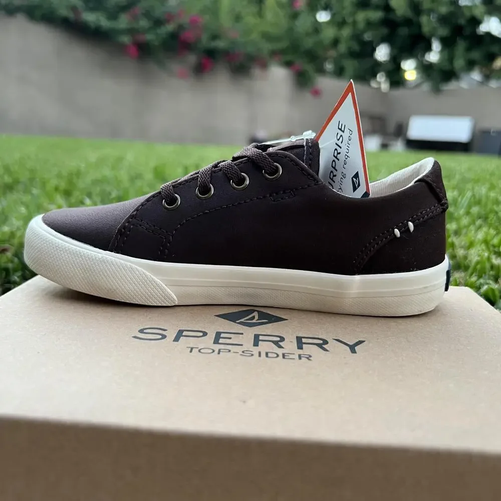 Sperry Shoes Boys Size 11 Brown Striper II LTT Jr Surprise No Tie Memory Foam